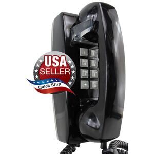 Vintage Northern Telecom Black Wall Mounted Push Button Telephone • Refurbished